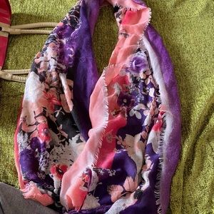 Bright pink and purple floral scarf